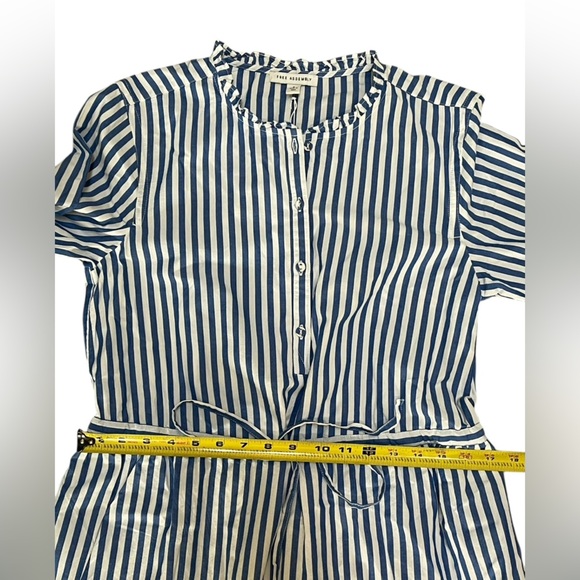 Free Assembly 100% Cotton Striped Ruffle Neck Mini Dress - Picture 7 of 12